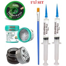 Smnr Best Krem Lehim 183°C 50GR Havya Uc Temizleyici Flux Lehim Toplama 2uul-2,0mm Lehim Emme Teli Fırça SETI06