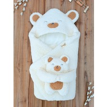 Kız Erkek Bebek Battaniyesi Dış Kundak Pamuklu Welsoft Peluş Uyku Arkadaşı Ile Ayıcık Kulaklı