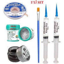Smnr Best Krem Lehim 183°C 50GR Havya Uc Temizleyici Flux Lehim Toplama Cp-3,0mm Lehim Emme Teli Fırça SETI02