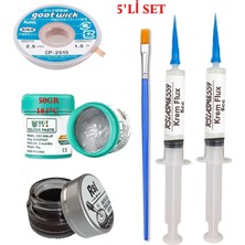 Smnr Best Krem Lehim 183°C 50GR Havya Uc Temizleyici Flux Lehim Toplama Cp-2,5mm Lehim Emme Teli Fırça SETI01