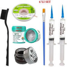 Smnr Best Krem Lehim 183°C 50GR Havya Uc Temizleyici Flux Lehim Toplama Cp-1,5mm Lehim Emme Teli 2fırça SETI05