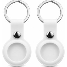 Airtag ile Uyumlu Silikon Anahtarlık Kılıfı A020 Darbe Emici Koruma Metal Halkalı Tracker Holde