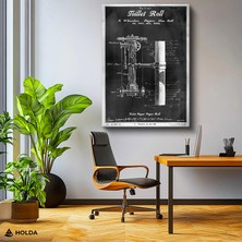 Holda Props Kanvas Tablo Tuvalet Kağıdı Patent Teknik Çizim Tablo Duvar Dekorasyonu