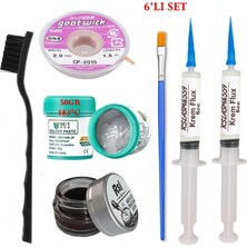 MHM Best Krem Lehim 183°C 50GR Havya Uc Temizleyici Flux Lehim Toplama CP-2015 Lehim Emme Teli 2fırça SETI01