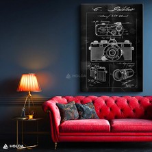 Holda Props Kanvas Tablo Fotoğraf Makinesi Patent Teknik Çizim Tablosu Duvar Dekorasyonu
