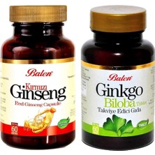 Kırmızı Ginseng 375 Mg 60 Kapsül, Ginkgo Biloba 600 Mg 60 Tablet Set