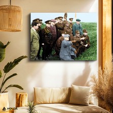 Holda Props Kanvas Tablo Atatürk Askerlerle Atatürk Tablosu Duvar Dekorasyonu