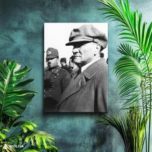 Holda Props Kanvas Tablo Atatürk Kasketli Portre Atatürk Tablosu Duvar Dekorasyonu