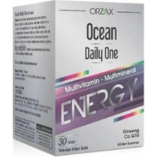 Orzax Ocean Daily One Energy, Multivitamin-Multimineral, Ginseng ve Koenzim Q10 Içeren, 30 Tablet