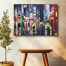 Holda Props Kanvas Tablo New York Sokakları Şehir Mimari Temalı Tablo Duvar Dekorasyonu