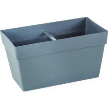 YB01 Yalı Balkon Saksı Drenaj Aparatlı 30CM, 6,5 Litre Antrasit