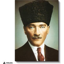 Holda Props Kanvas Tablo Atatürk Kalpaklı Portre Atatürk Tablosu Duvar Dekorasyonu