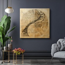Holda Props Kanvas Tablo Spiral Merdiven Tasarımı Mimari Tablo Duvar Dekorasyonu