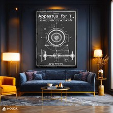 Holda Props Kanvas Tablo Nikola Tesla Patent Tasarımı Bilim Tablosu Duvar Dekorasyonu