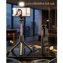 Sa-Na Port LED Işıklı Selfie Çubuğu Ve Bluetooth Kumandalı Kablosuz Selfie Stick Max 70 Cm Uzunluk