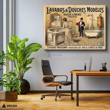 Holda Props Kanvas Tablo Vintage Banyo Retro Tablo Duvar Dekorasyonu