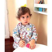 Yorni 6-24ay Family, Uzun Kollu Sıvı Geçirmeyen, Cepli Bebek Mama Önlüğü