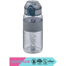 Uzspace 440ml Mini Boy Silikon Gövdeli Sert Pipetli Kilitlenebilir Kapaklı Tritan Çocuk Su Matarası BPA Yok Koku Yok