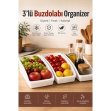 Porsima Org-49-P 3lü Çok Amaçlı Plastik Dolap Içi Düzenleyici Saklama Kutusu Organizer Sepet - Beyaz