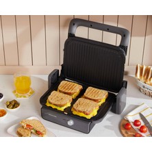 English Home Tmk 5050 Teflon Çıkarılabilir Plakalı Tost Makinesi 1800W Antrasit