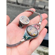 Takılingo 925 Ayar Gümüş 16 Büyük Türk Devleti Bayraklı Kurtlu Yüzük Kral Bileklik Takım Set