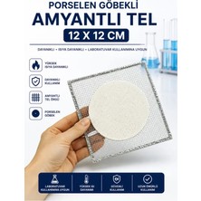 Labolist Porselen Göbekli Amyantlı Tel 12 x 12 cm