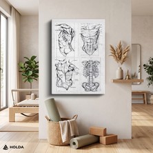 Holda Props Kanvas Tablo Insan Anatomisi Çizim Bilim Tablosu Duvar Dekorasyonu