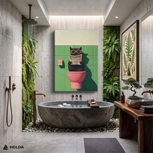 Holda Props Kanvas Tablo Gazete Okuyan Kedi Hayvan Tablosu Duvar Dekorasyonu