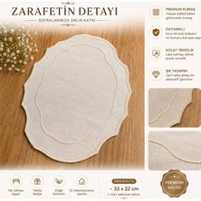 Keten Kumaş Tekli Tepsi Kahve Sunumluğu