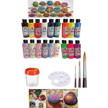 Taş Boyama Seti 18 Renk Set 1 Paket
