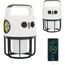 Kamp Feneri El Feneri Şarj Edilebilir, Güç Bankası, Ipx4 Su Geçirmez, Usb-C Kablo LED Kamp Çad
