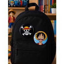 Fynbos 44 mm One Piece Rozet Seti 2'li Metal Anime Rozeti Luffy Çanta Rozeti Kawaii Aksesuar