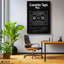 Holda Props Kanvas Tablo Kaset Patent Çizimi Nostaljik Tablo Duvar Dekorasyonu