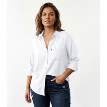 Levi's Kadın Uzun Kol Gömlek Nefes Alan Viskon Kumaş --Beyaz--
