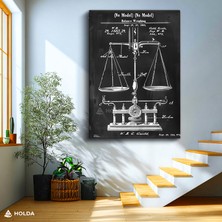 Holda Props Kanvas Tablo Terazi Patent Teknik Çizim Tablo Duvar Dekorasyonu