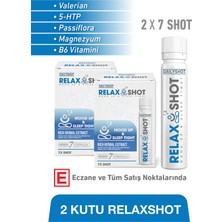 Dailyshot Relaxshot Valerian, 5-Htp, Passiflora, Magnezyum ve B6 Vitamini Içeren Gıda Takviyesi – 2x7 Shot