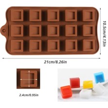 Siliko World Silikon Kare Desenli Çikolata Kalıbı Mum Sabun Epoksi Reçine ve Jöle Yapımı Içi