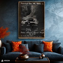 Holda Props Kanvas Tablo Paten Patent Çizimi Teknik Tablo Duvar Dekorasyonu