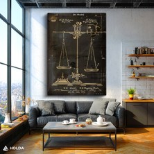 Holda Props Kanvas Tablo Terazi Patent Çizimi Teknik Tablo Duvar Dekorasyonu