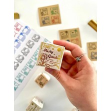 Misty Garden 3 Farklı Vintage Çiçek ve Etiket Temalı Ahşap Küp Mühür/kaşe/stamp/seal