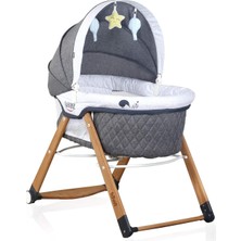 Sleeper All In One Sallanır Katlanır Ahşap Bebek Beşiği (Gri)