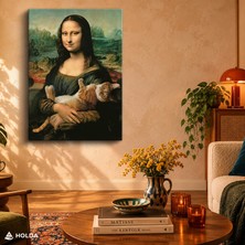 Holda Props Kanvas Tablo Mona Lisa Kedi Sanat Tablosu Duvar Dekorasyonu