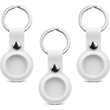 Airtag ile Uyumlu Silikon Anahtarlık Kılıfı A020 Darbe Emici Koruma Metal Halkalı Tracker Holde