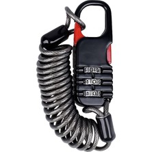 Siyah 3 Haneli Sıfırlanabilir Şifreli Yay Kablo Dolap Bagaj Kilidi CIN543SY