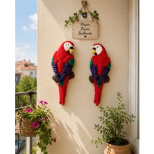 Reçine Afrika Papağanı 2li Bahçe Balkon Dekoru