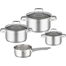Rösle Charm 4 Parça Tencere Seti 91935 - Paslanmaz Çelik, 16, 20 ve 24 cm Cam Kapaklı Tencere ve
