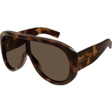 Gucci GG2164S 002 Havana Brown Oversize Aviator Kadın Güneş Gözlüğü