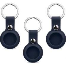 Airtag ile Uyumlu Silikon Anahtarlık Kılıfı A020 Darbe Emici Koruma Metal Halkalı Tracker Holde