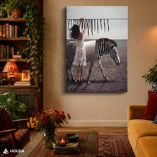 Holda Props Kanvas Tablo Zebra Kadın Sürrealist Tablo Duvar Dekorasyonu