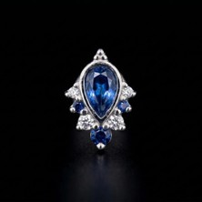 Aida Jewelss 316 L Cerrahi Çelik Damla Zirkon 6x1.2mm Çelik Labret Piercing